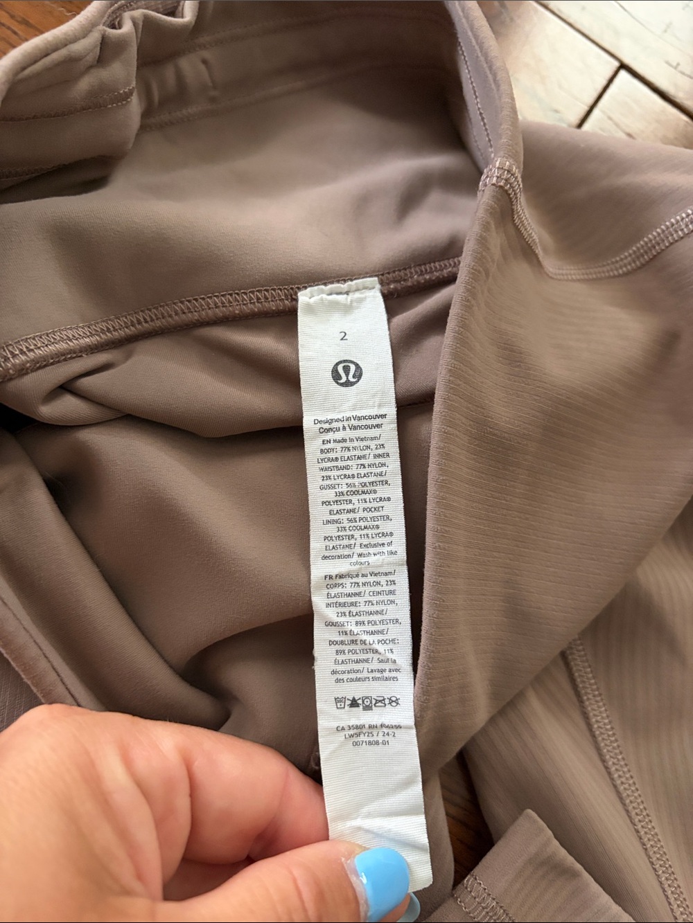 Taupe/Beige Ribbed Leggings - Picture 4 of 8